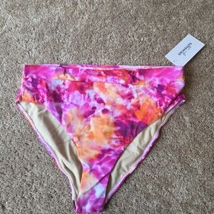 Swimsuits For All Pink and Orange Bikini Bottom